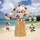 thumbnail image 2 of Disfraz Hawaiano para Fiesta en La Playa para Adultos Conjunto 8 Piezas Falda Hawaiana (amarillo) Color Paja Clásico 60 Cm, 2 of 6