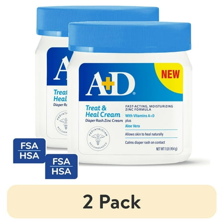 (2 pack) A+D Zinc Oxide Cream 16oz