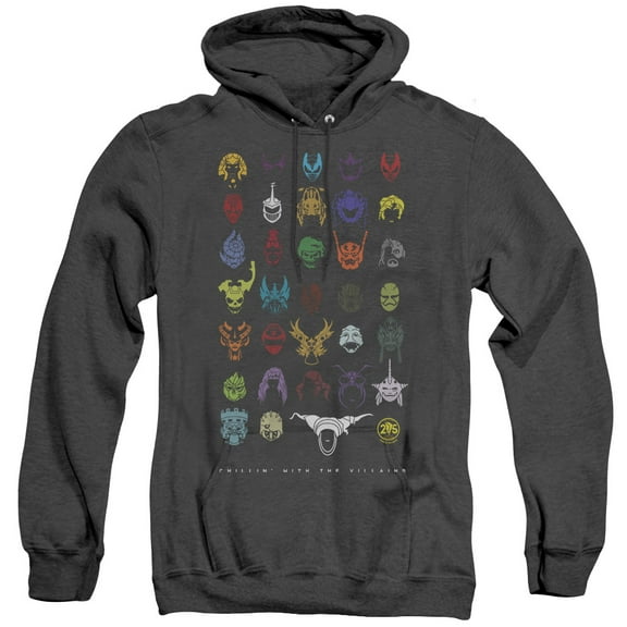 Power Rangers Villians Adult Heather Hoodie Sweatshirt Black