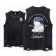 thumbnail image 1 of Camisetas Vintage sin mangas con estampado de gato de dibujos animados, camisetas Retro lavadas de manga corta, chaleco sin mangas de algodón puro, Tops de gran tamaño, 1 of 4