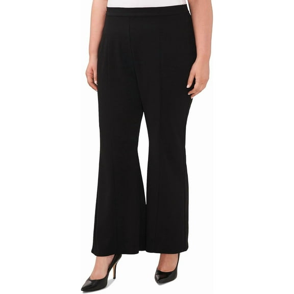 CeCe Plus Size Wide Leg Princess Seam Flare Pants Rich Black Size 24W