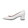 thumbnail image 2 of Zapatos DREAM PAIRS Tacones Bajos Gruesos Blanco Crema Talla 9, 2 of 5