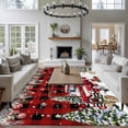 thumbnail image 4 of Rectangle Area Rugs 5 x 8 Ft, Red Plaid Christmas Non-Slip Residential Carpet, Snowman Xmas Truck Balls Tree Indoor Crawling Mats Runner Rugs for Living Room/Dining Room/Bedroom, 4 of 8