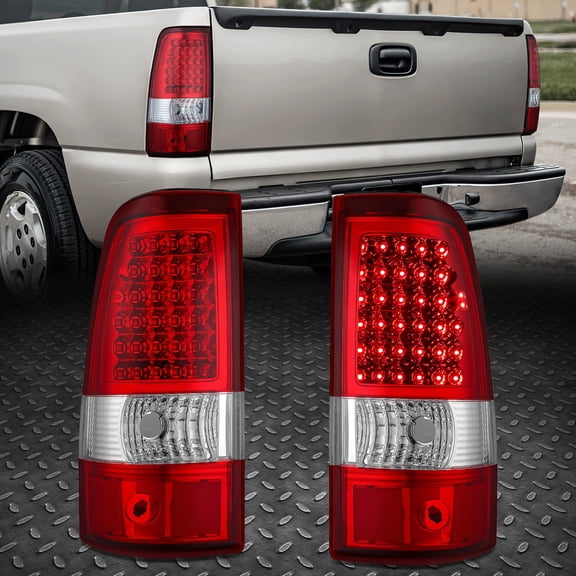 Nuvision Full LED Tail Light Rear Brake Lamp Red for 03-07 Chevy Silverado GMC Sierra