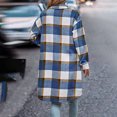 thumbnail image 5 of UVEASISHA Women's Flannel Winter Jackets Long Casual Wool Blend Plaid Shacket Jacket Warm Up Trendy Jacket Coats with Pockets,Blue,L, 5 of 8