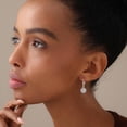 thumbnail image 2 of Charmsy Drop Dangle Earrings for Women Silver | Cubic Zirconia Round Halo Leverback Earrings, 2 of 6