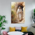 thumbnail image 6 of Jesus Christ Resurrection Wall Art - He Is Risen Poster - Easter Bible Watercolor Canvas Print Posters Art Print Wall Photo Paint Poster Hanging Picture Family Bedroom Decor Gift 20x30inch(50x75cm), 6 of 6