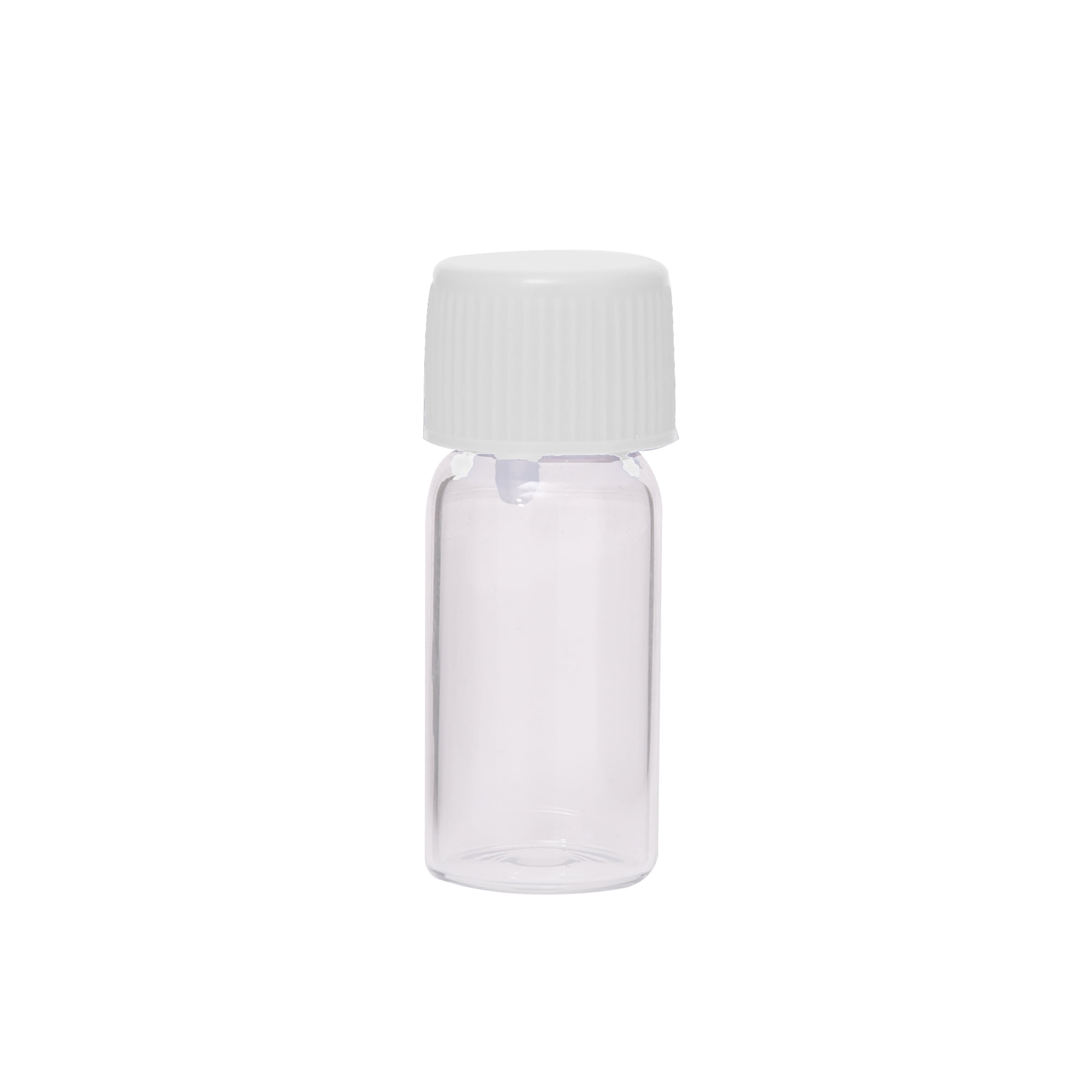 Empty Glass Vials 2 ml 1/2 Dram White Color Cap 66 Units