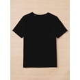 thumbnail image 2 of 1pc Festive Cartoon Santa Print T-Shirt for Girls, Casual Round Neck Short Sleeve Knit Top, Cotton Summer Tee for Ages 8-14, 2 of 6