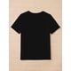 thumbnail image 2 of 1pc Festive Cartoon Santa Print T-Shirt for Girls, Casual Round Neck Short Sleeve Knit Top, Cotton Summer Tee for Ages 8-14, 2 of 6