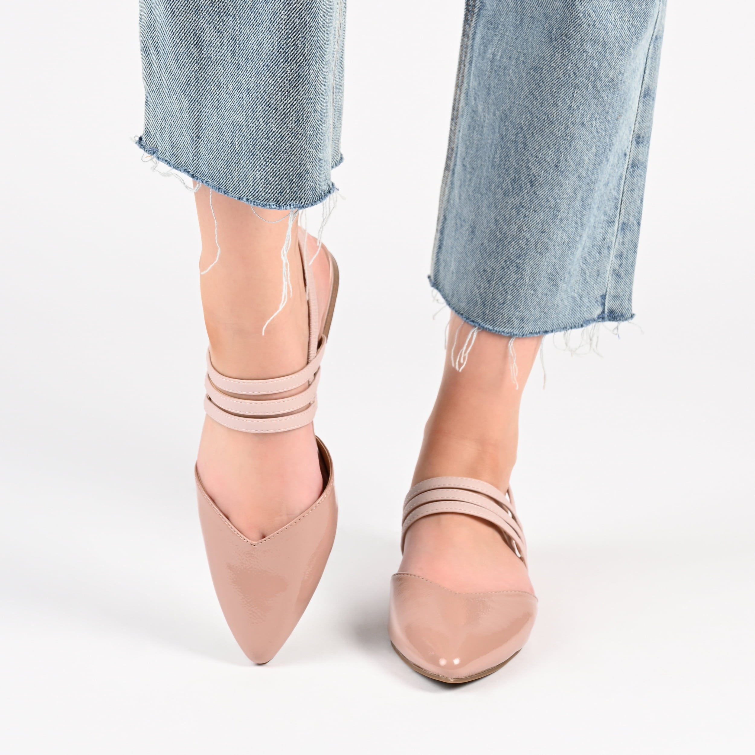 Journee Collection Womens Brinney Ballet Pointed Toe Pull On Flats