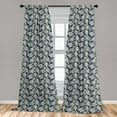 thumbnail image 5 of Ambesonne Floral Curtains, Vibrant Little Blooms, Pair of 28"x95", Night Blue Ivory, 5 of 5