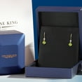thumbnail image 5 of Gem Stone King 14K Yellow Gold Green Peridot and Lab Grown Diamond Earrings for Women | 1.03 Cttw | Gemstone August Birthstone | Round 4.5MM, 5 of 6