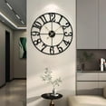 thumbnail image 6 of Large Wall Clock Metal Retro Roman Numeral Clock, Modern Round Wall Clocks almost Silent, Easy to Read for Living Room/Home/Kitchen/Bedroom/Office/School Decor (Black, 24 Inch), 6 of 16