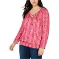 thumbnail image 1 of Blusa sin mangas con fruncido Style & Co. Rosa 1X, 1 of 1