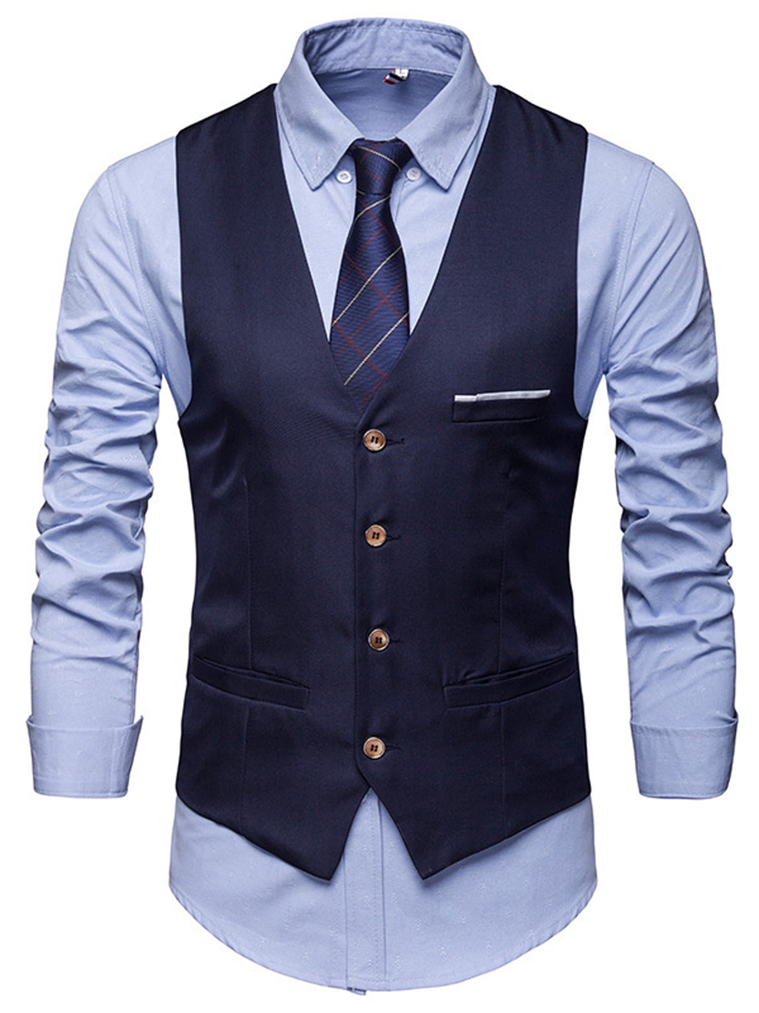 Wodstyle - Men's Gents Formal Business Weeding Suit Vest Tuxedo ...
