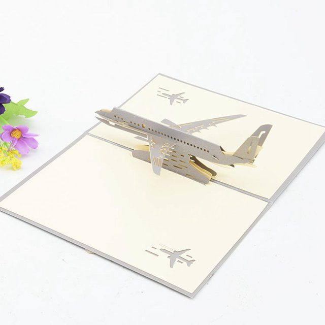 Tarjeta de Felicitación Navideña, Tarjetas Del Día de San Valentín para Niños, Mejores Deseos, Tarjeta de Avión para Aniversario, Fiesta, Fe , Gris