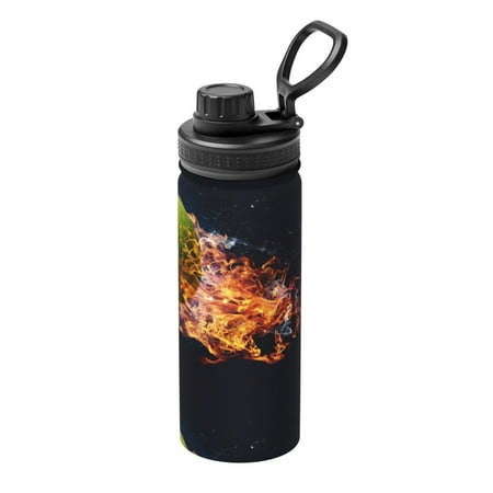 

Gaeub Tennis Ball In Fire1 Print Stainless Steel Water Bottle 18oz Sports Insulated Kettle for Women Men Suitable as a Gift