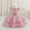 Pink, variant on SERTG Little Girls' Party Dress Sheer Paneled Skirt with Back Zipper Short Sleeve Round Neck Princesse Outfit for 6 Months-4 Years(Red,18 Months)