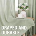 thumbnail image 3 of Turquoize Natural Linen 63"L x 52"W inches Long Light Filtering Semi Sheer Curtains Back Tab Loop Pocket 2 Panel Draps, Sage, 3 of 6