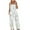 Green jumpsuits for women, variant on clear 50% off Usmixi Jumpsuits for Women Beach Vacation Fashion Loose Pocket Cotton Linen Wide Leg Baggy Strap Jumpsuits Overalls Summer Formal Leaves Print Round Neck Sleeveless Long Rompers Blue s