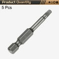 thumbnail image 3 of Uxcell 5pcs Punta de destornillador Torx T20 1/4" Vástago hexagonal 2" (50mm) Largo Magnético Sin Punta de Agujero 6 Puntos, 3 of 7