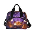 thumbnail image 2 of Insulated Crossbody Lunch Bag 10L Lunch Tote with Adjustable Shoulder Strap for Work Office Picnic Whimsical Cartoon Halloween Scene, 2 of 6