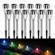 thumbnail image 1 of Luces de jardín solares LED de acero inoxidable para exteriores | Iluminación de caminos con energía solar para patio de pasarela | Paquete de 12 | Resistente al agua IP44 | Ahorro de energía |, 1 of 9