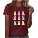 thumbnail image 2 of Xuyuer Easter Tshirt Women Tie Dye Happy Easter Tie Dye Shirts Funny Bunny T-Shirt Rabbit Graphic Short Sleeve Tee Tops Short Sleeved Round Neck Pullover Fashionable, 2 of 4