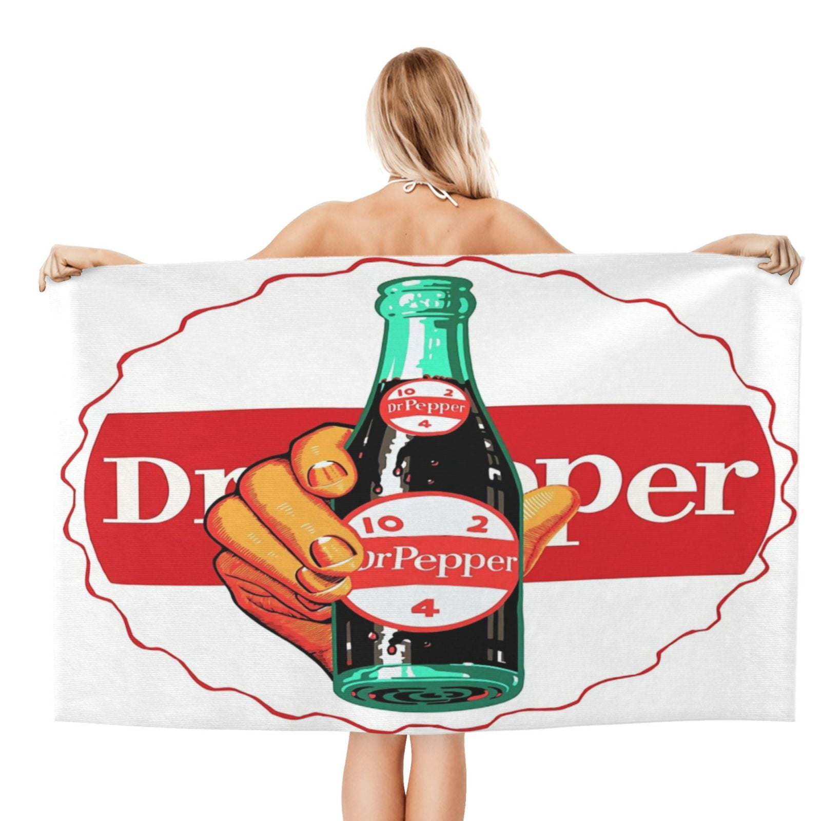 Dr.Pepper 5 Bath Towel Washcloths Beach Towel Quick Dry Towel Microfiber Absorbent Bath Towel 32x52 In