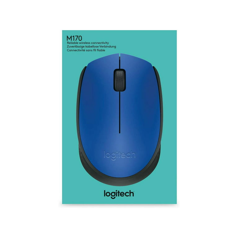 Logitech M170 910-004800 Black/Blue x Wheel Wireless Optical Mouse - Walmart.com