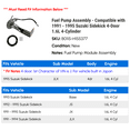 thumbnail image 2 of Fuel Pump Assembly - Compatible with 1991 - 1995 Suzuki Sidekick 4-Door 1.6L 4-Cylinder 1992 1993 1994, 2 of 3