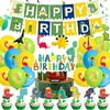 Dinosaur Birthday Party Supplies Set for Kids, Cute Party Favors Packs Include Birthday Banner Decorations, Cake & Cupcake Toppers, Latex Balloons, Hanging Swirls for Boys and Girls