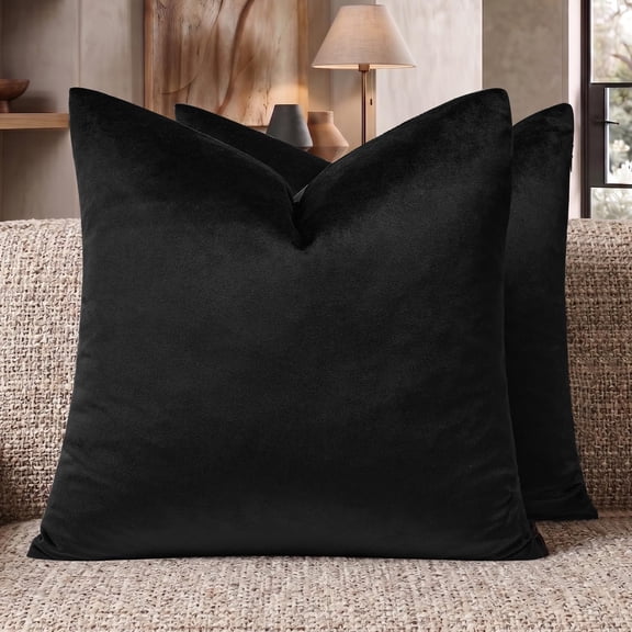 Gold Velvet Decorative Throw Pillow Covers,18x18 Pillow Covers for Couch Sofa Bed 2 Pack Soft Cushion Covers