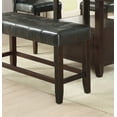thumbnail image 5 of 6pc Counter Height Dining Set - Faux Marble Table, Black Faux Leather Chairs & Bench, Espresso Finish, 60" Rectangular Table, for Dining Room, 5 of 6
