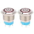 thumbnail image 2 of 2 Pcs Interrupteur à Bouton-Poussoir 1224VDC 19mm Rond 4 Broches Auto-Réinitialisable avec Motif de Puissance Lumineuse, 2 of 7