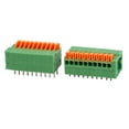 thumbnail image 3 of Bloque de terminales de resorte verde de 10 piezas KF141R 150V 2A 2.54mm de paso para montaje en PCB, 3 of 3