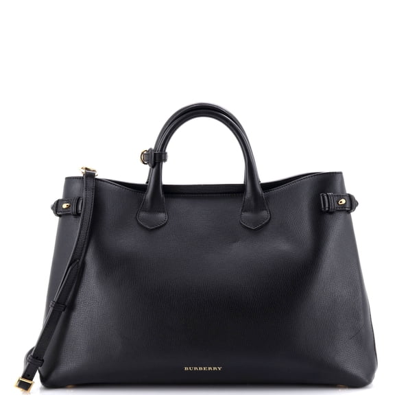 Pre-Owned Banner Tote Leather and House Check Canvas Large By Rebag