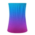 thumbnail image 4 of Staron Women Strapless Bandeau Crop Top Summer Boho Vacation Beach Casual Loose Tank Tops Sleeveless Eyelet Gradient, Blue M, 4 of 5