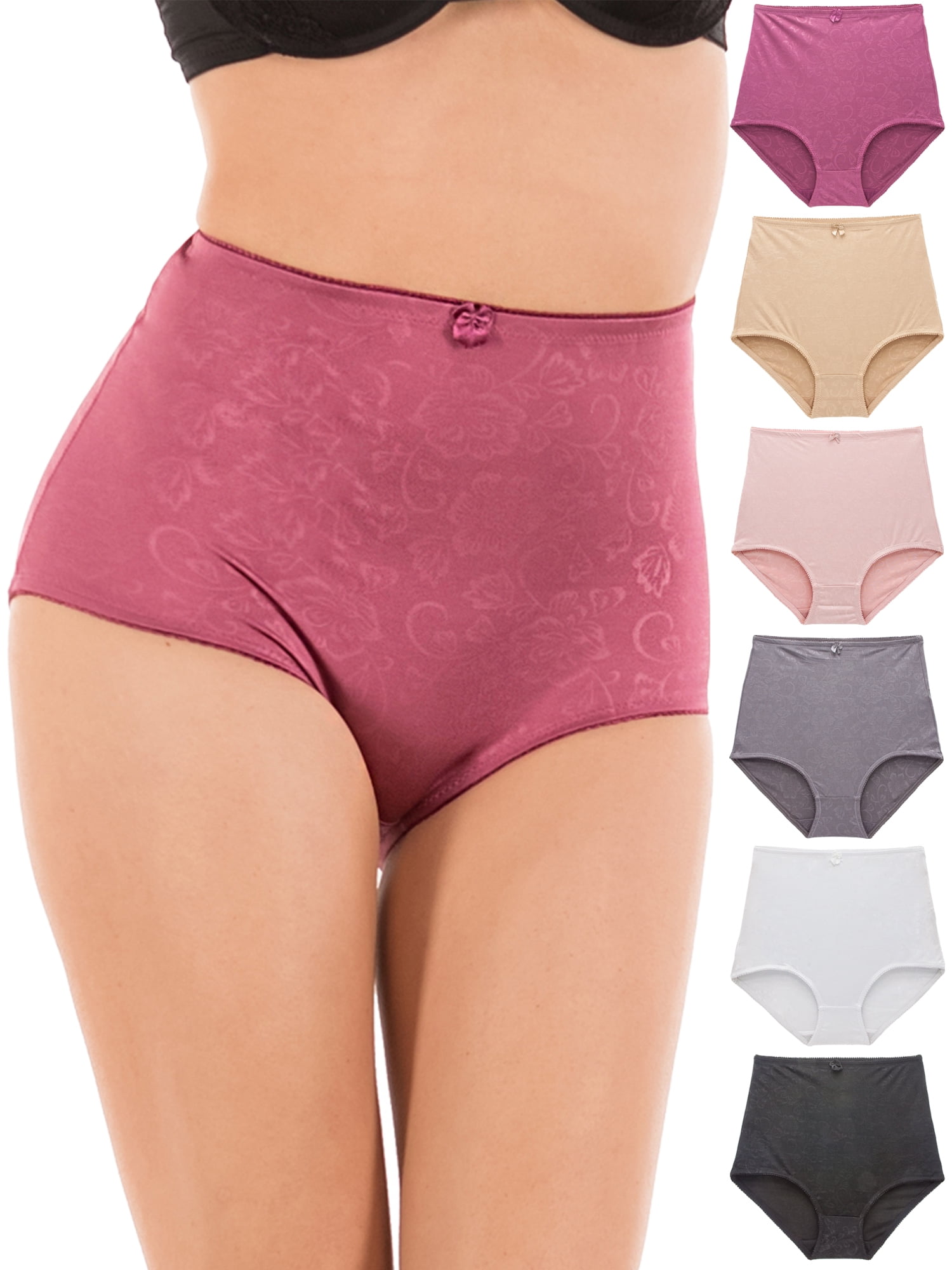 Barbra Lingerie - Tummy Control Panties 6 Pack S -Plus Size Girdles for Women High Waist Panties