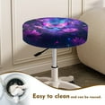 thumbnail image 4 of ZIATUBLE Galaxy Butterfly Chairs Decorative Cover Floral Round Stool Covers with Padding Size S Stool Seat Replacement Cover 2 Pieces Set Office Chair Saddle Stool Cushion, 4 of 6