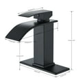 thumbnail image 2 of Matte Black Bathroom Basin Sink Faucet Waterfall 3 Holes Mixer Tap with Cover, 2 of 9
