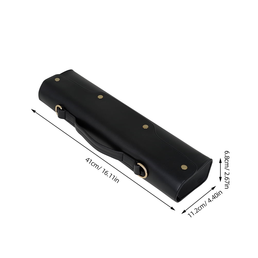 FENGGUIQU 1Pc Portable Flute Bag Black Waterproof Thickened Carrying Case for 16 Hole 17 Hole Flutes