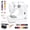Gray White, variant on SONGMY Compact Sewing Machine, 42-Piece Beginners Kit, Multifunctional Portable 6V Beginner Sewing Machine w/ 12 Stitch Patterns, Light, Foot Pedal, Storage Drawer - Teal/White