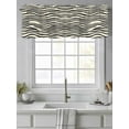 thumbnail image 4 of Beige Black Stripe Curtain Valances for Windows, Modern Abstract Art Lines Wave Kitchen Valance Window Treatment, Light Filtering Block Curtains for Bathroom/Bedroom/Living Room 42'' x 12'', 4 of 9