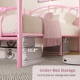 thumbnail image 3 of 4 EVER WINNER Full Size Metal Platform Bed Frame with Heart-Shaped Decorative Headboard and Footboard, 12.2" Under bed Storage Space, Pink, 3 of 9