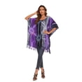 thumbnail image 6 of Beautybatik Multicoloured Women Boho Hippie Tie Dye Plus Size Tunic Blouse Kaftan Top 3x, 6 of 6