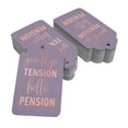 thumbnail image 2 of Inkdotpot Pack Of 100 Good Bye Tension Hello Pension Retirement Favor Paper Tags Craft Real Rose Gold Foil Hang Tags, 2 of 6