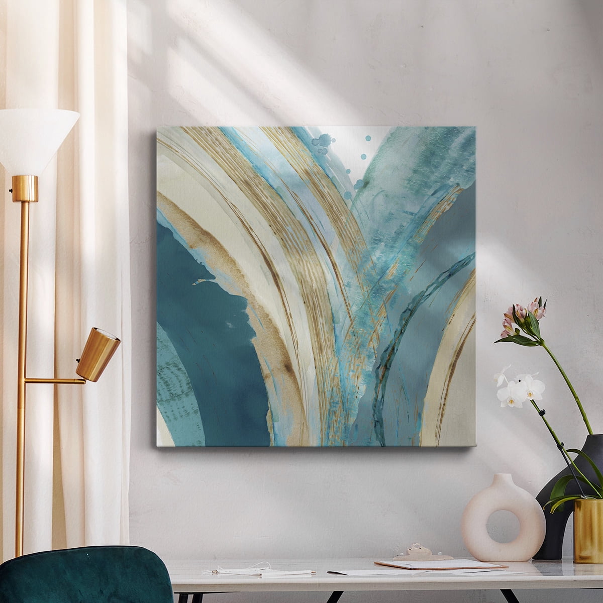 Wexford Home Making Blue Waves IV-Premium Gallery Wrapped Canvas, 16" x 16" - Ready to Hang
