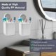 thumbnail image 3 of Pack Wall Mounted Toothbrush Storage Rack, Toothbrush and Toothpaste Holder with Suction Cup for Bathroom, White, 3 of 4
